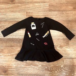 Kate Spade black tunic with make up print detail girls 4 brand new w/out tags
